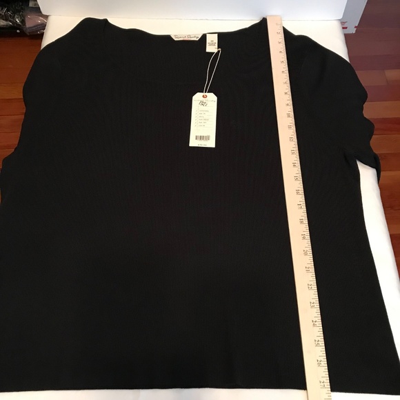 FRENCH LAUNDRY Ribbed Knit Sweater Lightweight Top Black Women’s Plus Size 3X - Picture 11 of 16